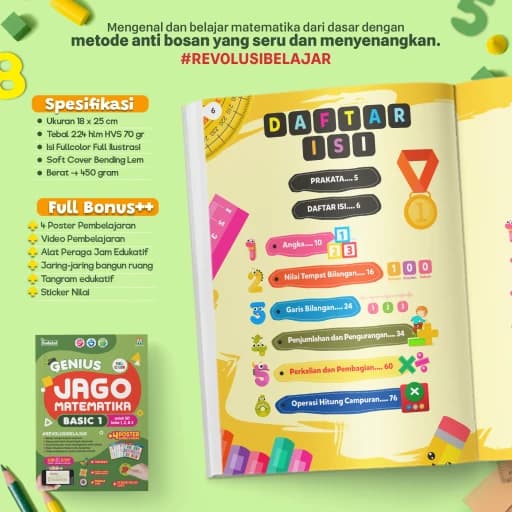 0747 - Genius Jago Matematika Basic 1 - foto 3