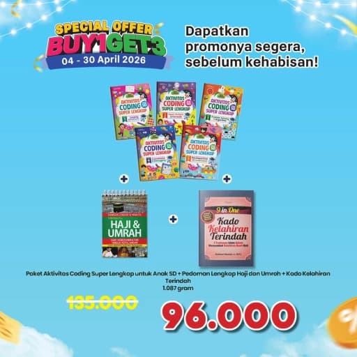 Paket Aktivitas Coding Super Lengkap untuk Anak SD + Pedoman Lengkap Haji dan Umroh + Kado Kelahiran Terindah
