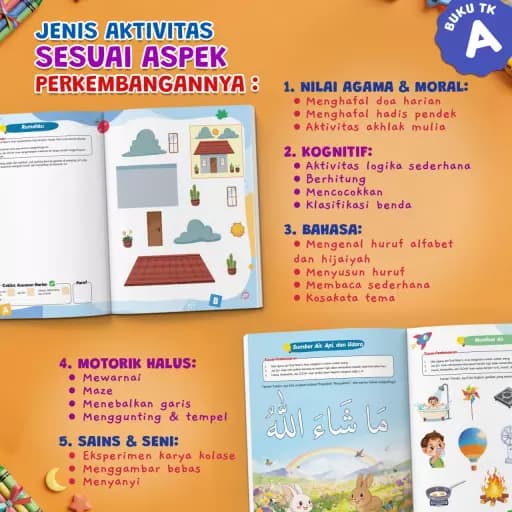 Paket Buku Aktivitas Anak Islam TK A (Isi 10) - foto 3