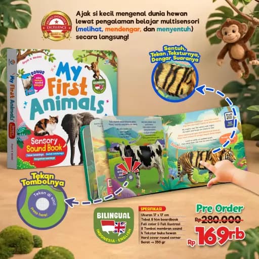 (PO) MY FIRST ANIMALS - SENSORY SOUND BOOK  - foto 2