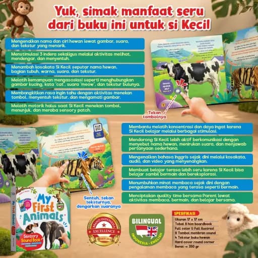 (PO) MY FIRST ANIMALS - SENSORY SOUND BOOK  - foto 4