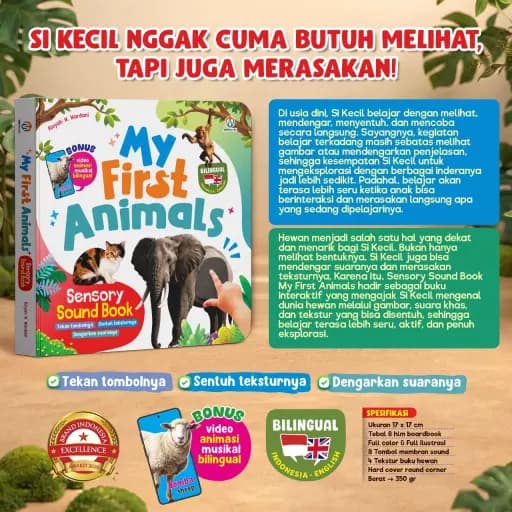(PO) MY FIRST ANIMALS - SENSORY SOUND BOOK  - foto 5