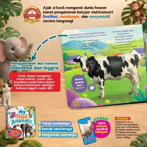 (PO) MY FIRST ANIMALS - SENSORY SOUND BOOK  - foto 7