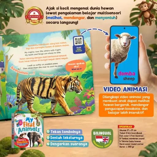 (PO) MY FIRST ANIMALS - SENSORY SOUND BOOK  - foto 8