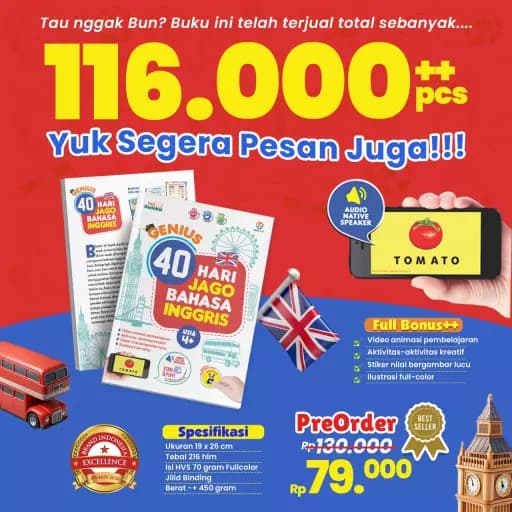 (PO9) GENIUS 40 HARI JAGO BAHASA INGGRIS - foto 2