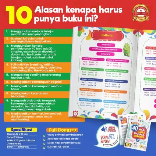 (PO9) GENIUS 40 HARI JAGO BAHASA INGGRIS - foto 3