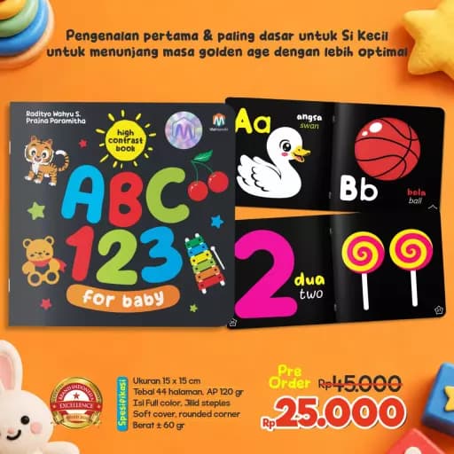 (PO) High Contrast Book - ABC 123 for Baby - foto 2