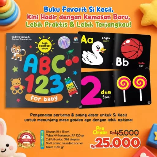 (PO) High Contrast Book - ABC 123 for Baby - foto 3