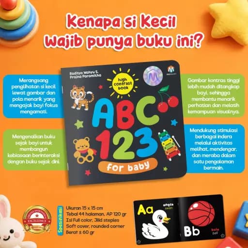 (PO) High Contrast Book - ABC 123 for Baby - foto 4