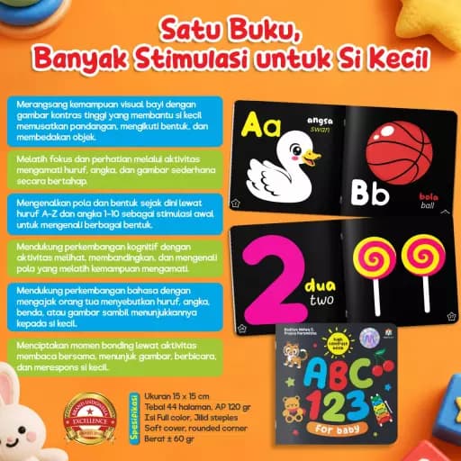 (PO) High Contrast Book - ABC 123 for Baby - foto 5