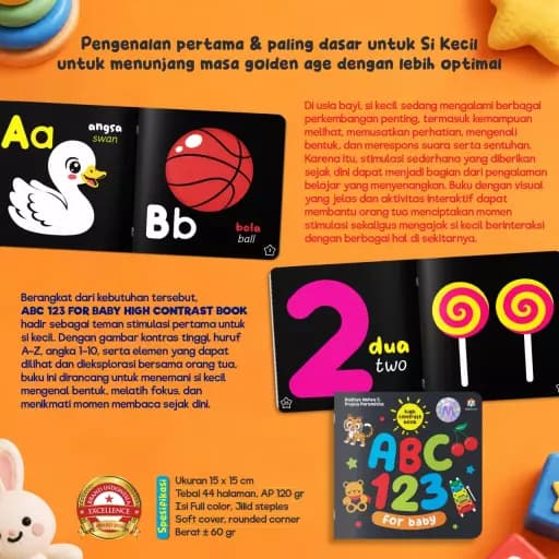 (PO) High Contrast Book - ABC 123 for Baby - foto 6