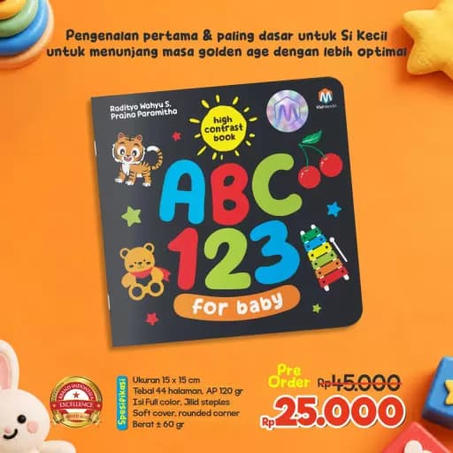 (PO) High Contrast Book - ABC 123 for Baby