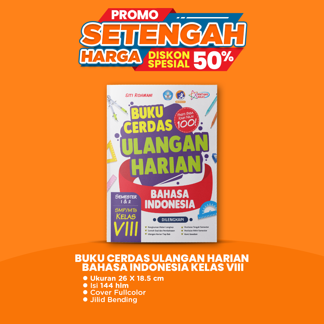 0129 - Buku Cerdas Ulangan Harian Bahasa Indonesia Kelas Viii